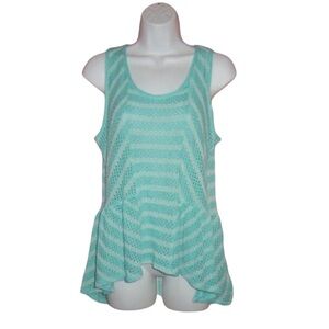 Signature 1 Studio Knit Sleeveless Tank Peplum Hi Lo Top - Medium